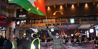 Almanya'da Filistin halkıyla dayanışma eylemi