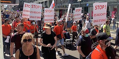 Almanya'da Kovid-19 önlemleri karşıtı protesto yasaklandı