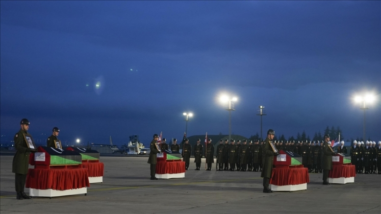 Düşen uçakta hayatını kaybeden Libya askeri heyeti için Ankara'da tören düzenlendi